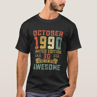 1990年10月Tシャツ30年Old Shirt 1990 Birthd Tシャツ