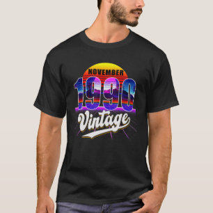 1990年11月レトロ31誕生日Vaporwave 30のS Tシャツ