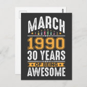 1990年3月30歳30歳パーティー ポストカード (正面/裏面)