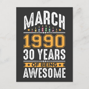 1990年3月 30歳の誕生日パーティー ポストカード