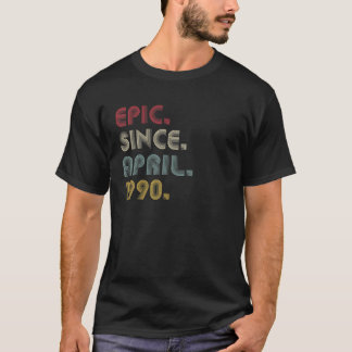 1990年4月以来の叙事詩レトロ30歳の30th Birt Tシャツ