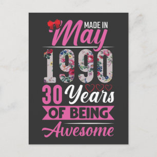 1990年5月30歳の誕生日 奥さん 母 ポストカード