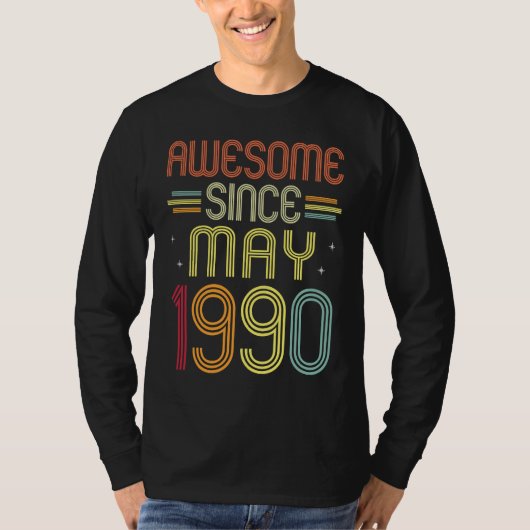 1990年5素晴らし月以来32番目の誕生日 Tシャツ (正面)