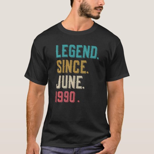 1990年6月32日誕生日32歳 Tシャツ (正面)