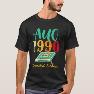 1990年8月ヴィンテージカセット鉛筆おもしろい33番目の誕生日 Tシャツ