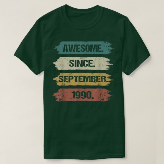 1990年9おもしろい月素晴らし32歳 Tシャツ (デザイン正面)