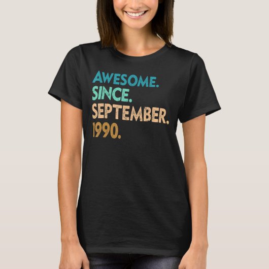 1990年9素晴らし月32日32歳 Tシャツ (正面)