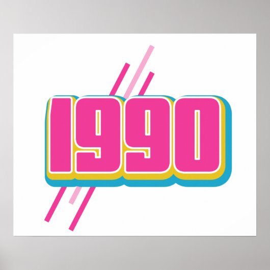 1990年 レトロ テキスト ポスター (正面)