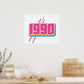1990年 レトロ テキスト ポスター (キッチン)