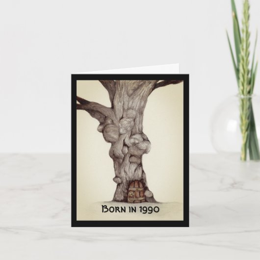 1990生まれ年の誕生日おもしろい事実 カード (正面)