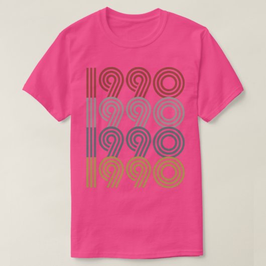 1990誕生年レトロスタイル Tシャツ (デザイン正面)