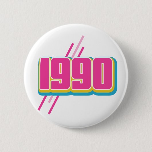 1990 ヴィンテージ テキスト 缶バッジ (正面)