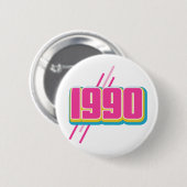 1990 ヴィンテージ テキスト 缶バッジ (正面&裏面)