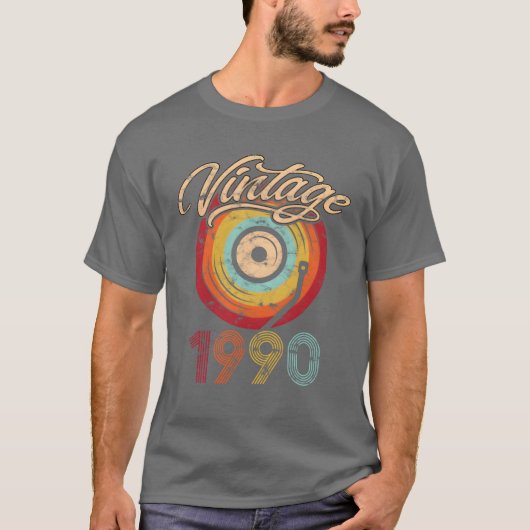 1990 誕生日 ビニール ヴィンテージ 面白い Tシャツ (正面)