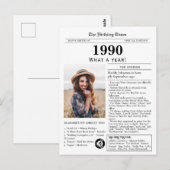 1990 Newspaper Birthday Postcard ポストカード (正面/裏面)