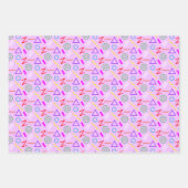 1990sパーティーパターン子供の誕生日 ラッピングペーパーシート (正面3)