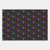 1990sパーティーパターン子供の誕生日 ラッピングペーパーシート (正面2)