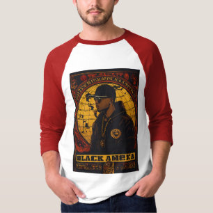 1990sヒップホップ- Swarthy Urban Globeロゴスリーブ Tシャツ