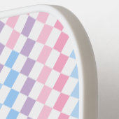 1990s 2000s Y2K Pastel名前の追加レトロチェッカーボード ピックルボールラケット (左詳細)