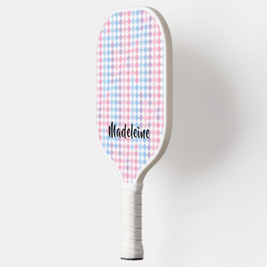 1990s 2000s Y2K Pastel名前の追加レトロチェッカーボード ピックルボールラケット (左)