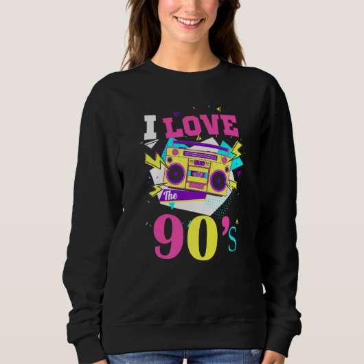 1990's 90s I Heart Nineties I Love The 90's Old Sc スウェットシャツ (正面)