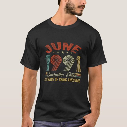1991動揺して年6月30年の検疫を受ける男性 Tシャツ (正面)