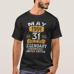 1991年に作られた31歳のギフト1991年5月31歳の誕生日 Tシャツ
