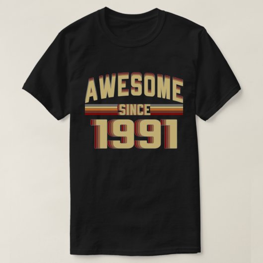 1991年のヴィンテージ以来素晴らしい誕生日28歳の Tシャツ (デザイン正面)