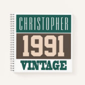 1991年の名前ヴィンテージ・ノートブック ノートブック (正面)