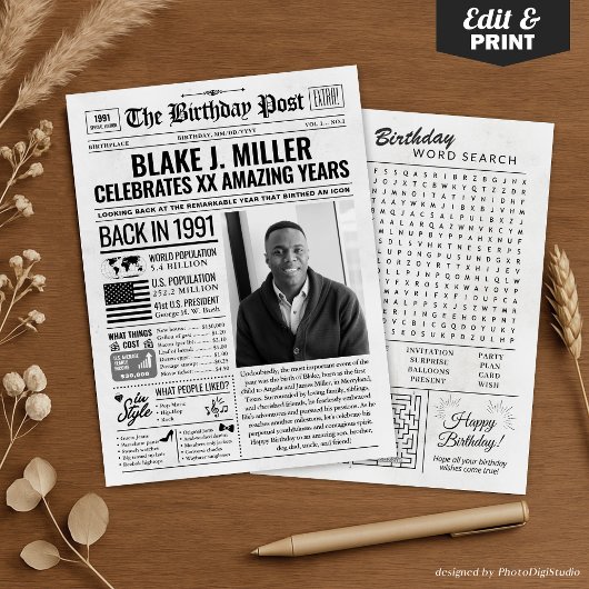 1991年カスタムの新聞の誕生日カード、トレンド シーズンカード