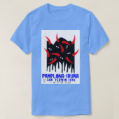 1991年パンプローナランニングスペインの雄牛の数 Tシャツ (デザイン正面)