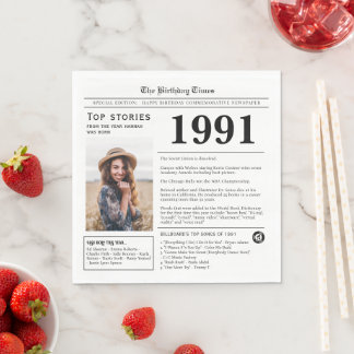 1991年新聞誕生日トリビア スタンダードランチョンナプキン