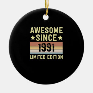 1991年生まれのあなたへお誕生日おめでとうございます セラミックオーナメント