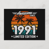 1991年生まれ限定復刻版かっこいい1991年から ポストカード (正面)