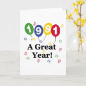 1991年素晴らし誕生日 カード (黄色い花)