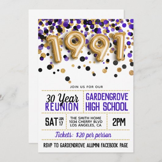 1991年高等学校大学懇親会招待状 招待状 (正面/裏面)