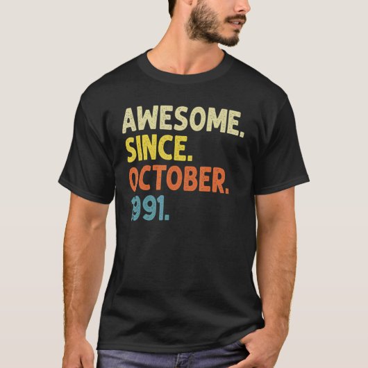 1991年10月おもしろい31日素晴らしから31歳 Tシャツ (正面)