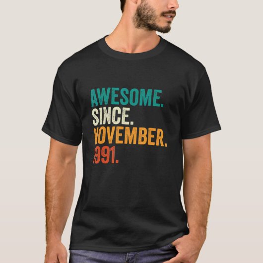 1991年11月以来31歳素晴らしの贈り物 Tシャツ (正面)