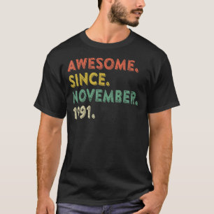 1991年11月素晴らし31日Birから31歳 Tシャツ