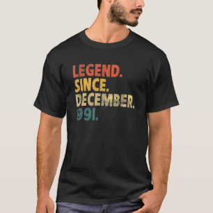 1991年12月から30歳の誕生日ヴィンテージ伝説 Tシャツ