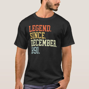 1991年12月以来の伝説男性へ女性12月 Tシャツ