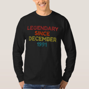 1991年12月以来の伝説的レトロ誕生日 Tシャツ