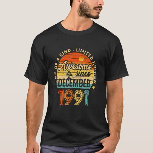 1991年12月素晴らし31日以来31歳 Tシャツ (正面)