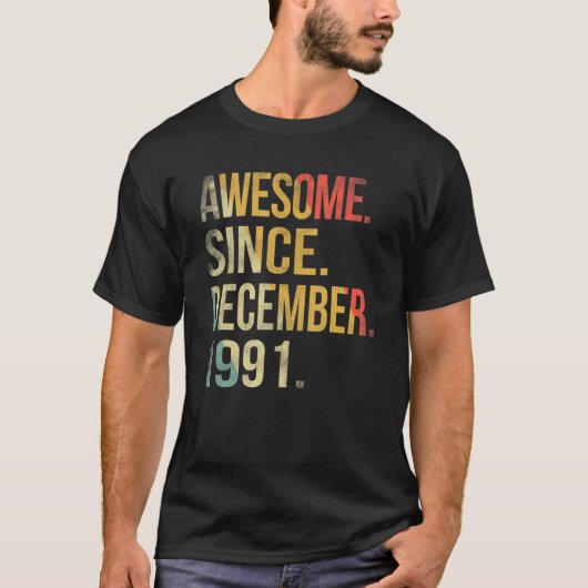1991年12素晴らし月31日31歳 Tシャツ (正面)