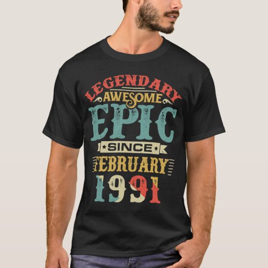 1991年2月素晴らし誕生以来の伝説的エピック Tシャツ (正面)