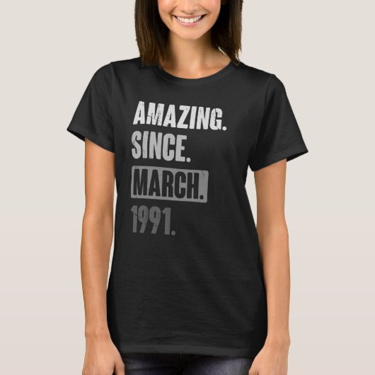 1991年3月以来の素晴らしい誕生日32nd装飾 tシャツ (正面)