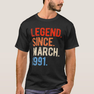 1991年3月30歳30歳男性へ誕生日 Tシャツ