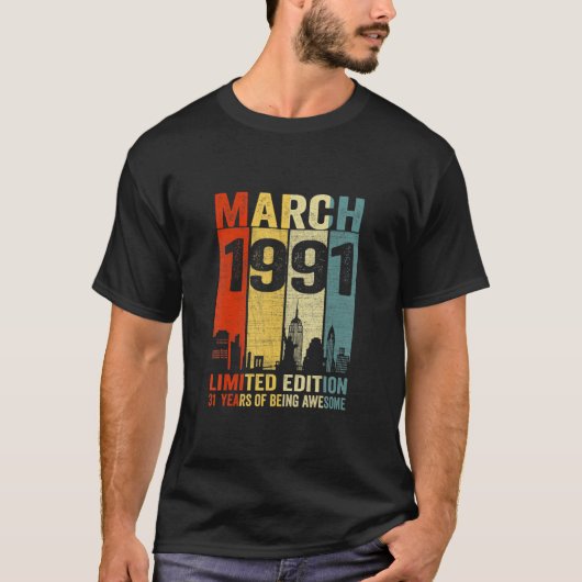 1991年3月31歳素晴らし Tシャツ (正面)