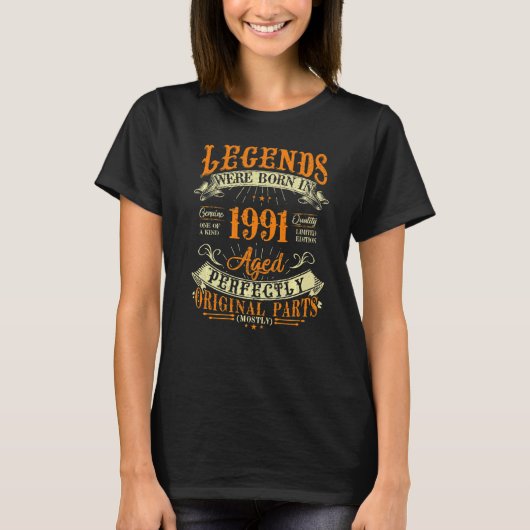 1991年31歳のヴィンテージ生まれレジェンドス Tシャツ (正面)