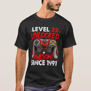 1991年32回目の素晴らし誕生日以降のレベル32のロック解除 Tシャツ